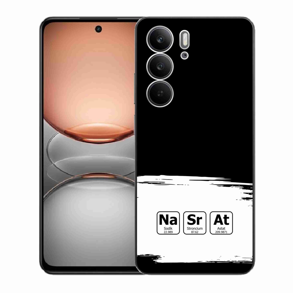 Gél borító mmCase a Realme C75 készülékhez - kémiai elemek fehér és fekete háttérrel