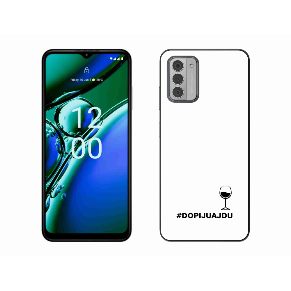 Zselés borító mmCase a Nokia G42 készülékhez - bor motívum fehér háttérrel