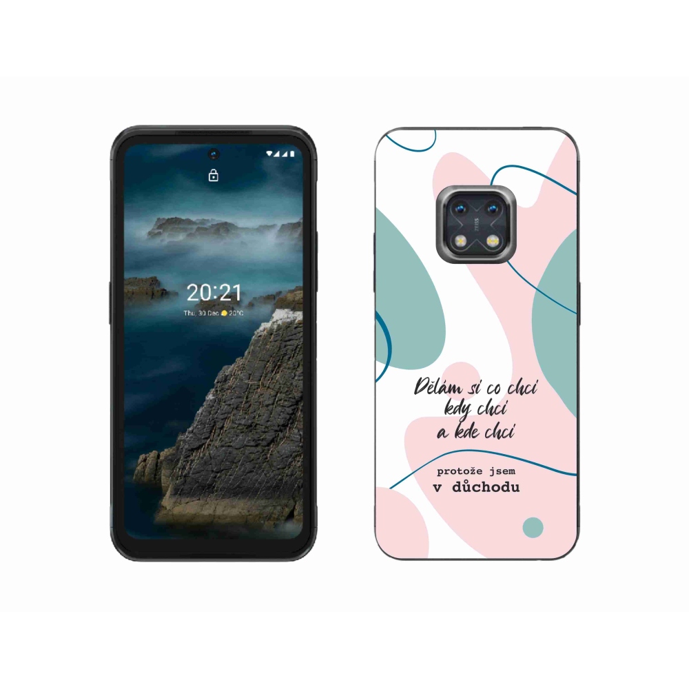 Zselés borító mmCase a Nokia XR20 készülékhez - vicces szöveg 10 fehér háttér