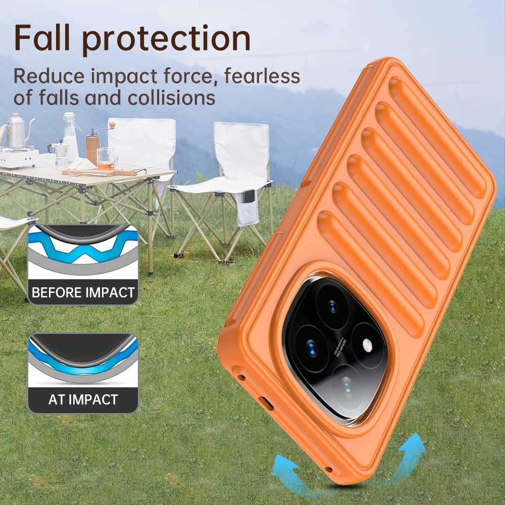 Csíkos tartós borító Xiaomi Redmi Note 14 Pro+ 5G - narancssárga