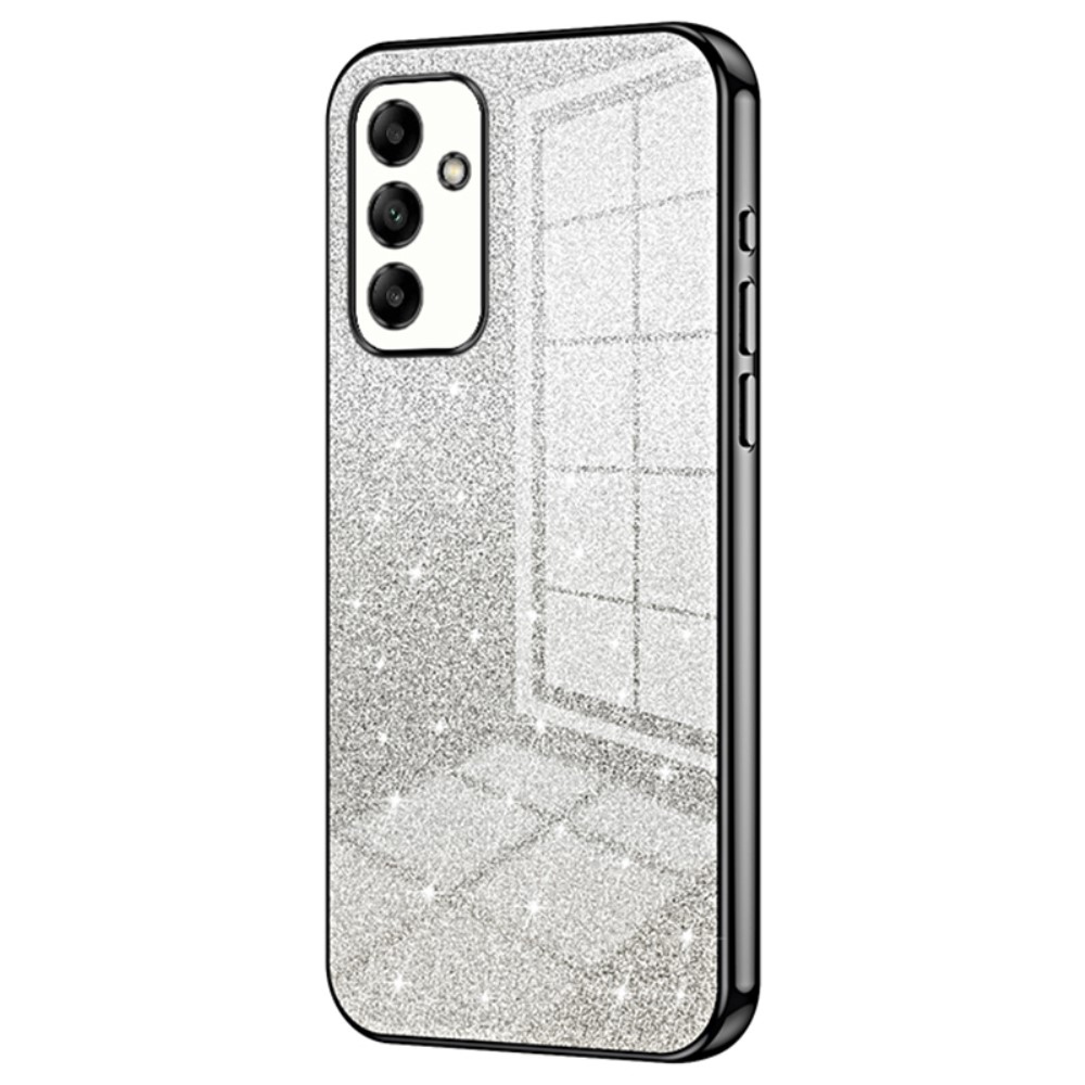 Vágott zselés csillogó tok Samsung Galaxy A05s készülékhez - fekete