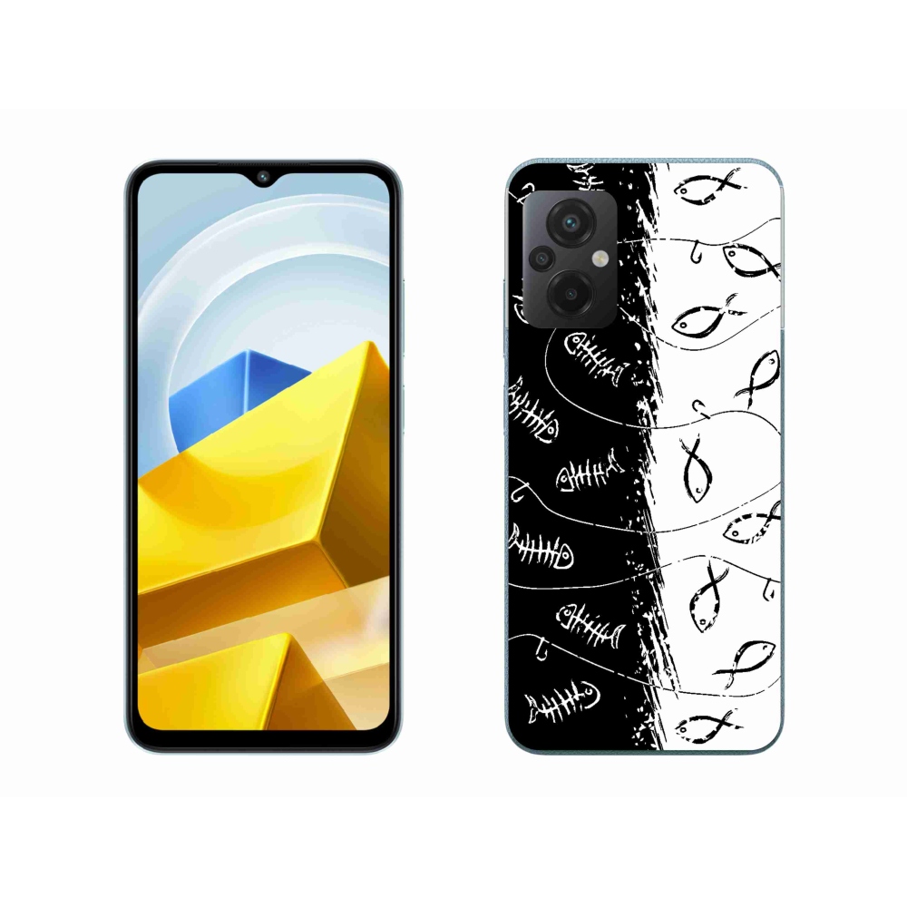 Gél borító mmCase a Xiaomi Poco M5 4G-hez - csontvázak és halak
