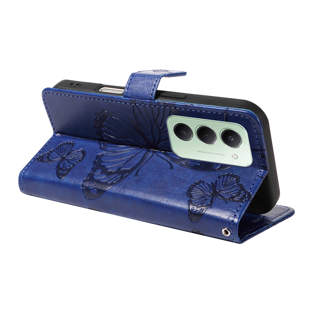 Nagy pillangó könyv tok Xiaomi Redmi 15 4G (171mm) - kék