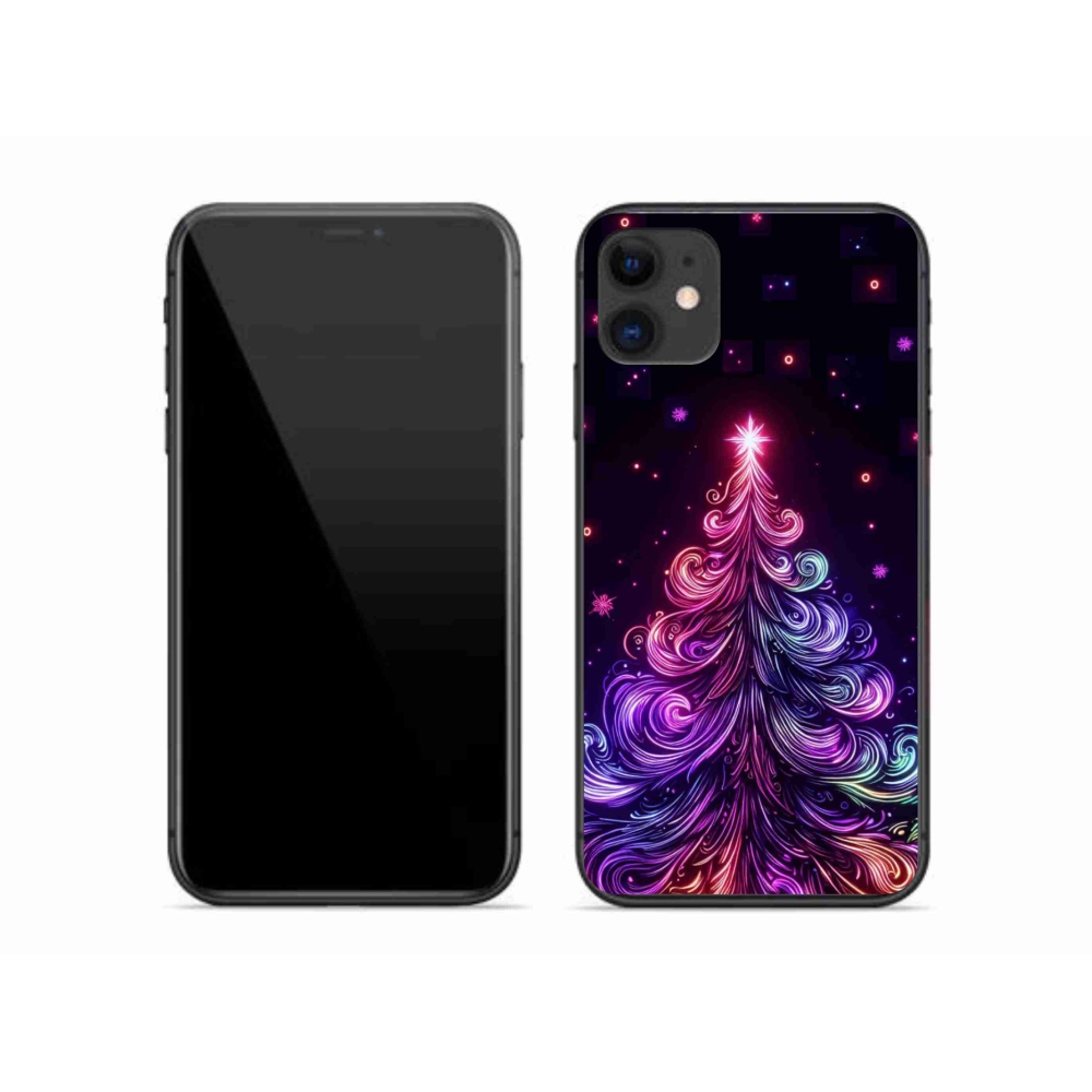 Gél borítás mmCase iPhone 11 készülékhez - neon karácsonyfa 1