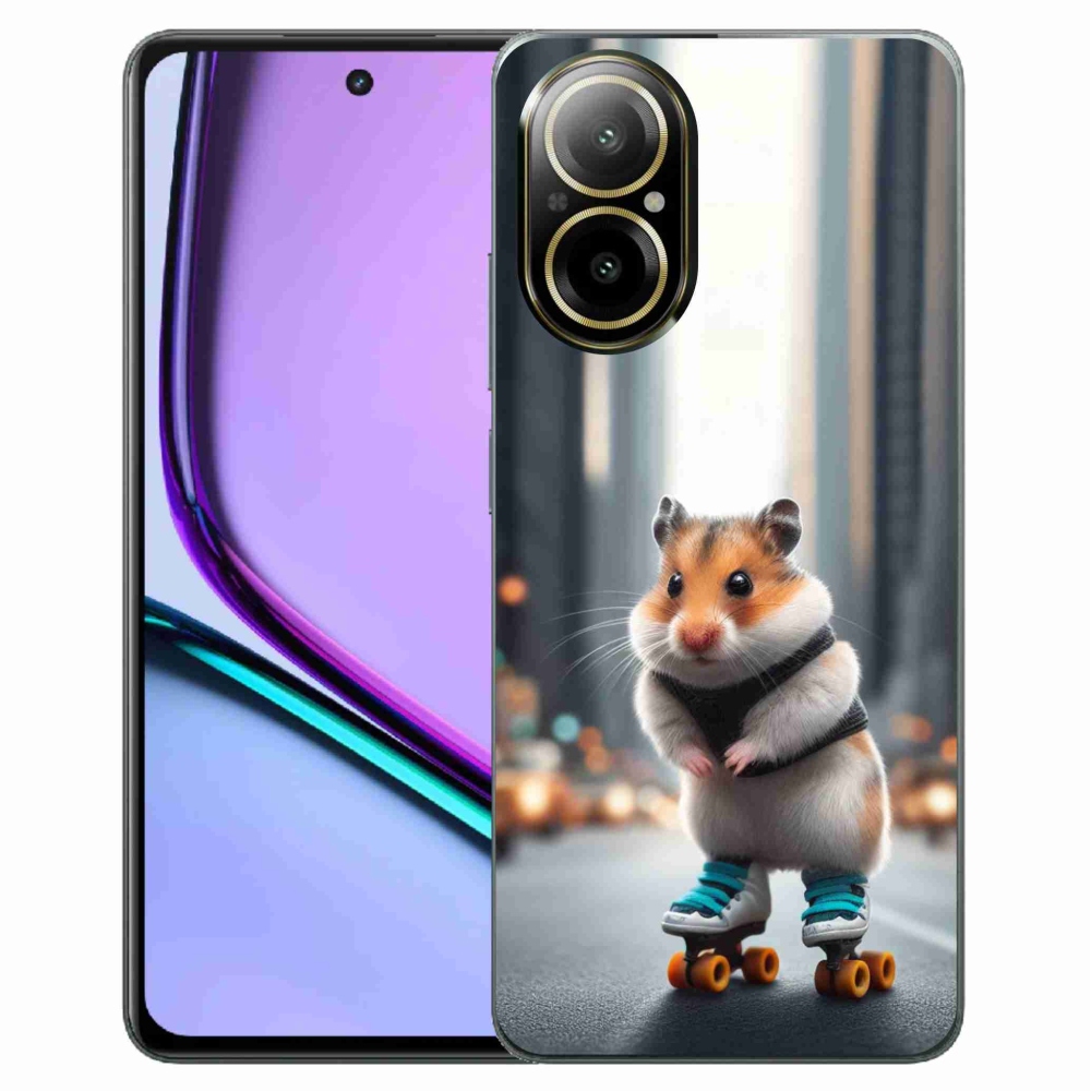 Gél borítás mmCase a Realme C67 készülékhez - hörcsög a korcsolyán