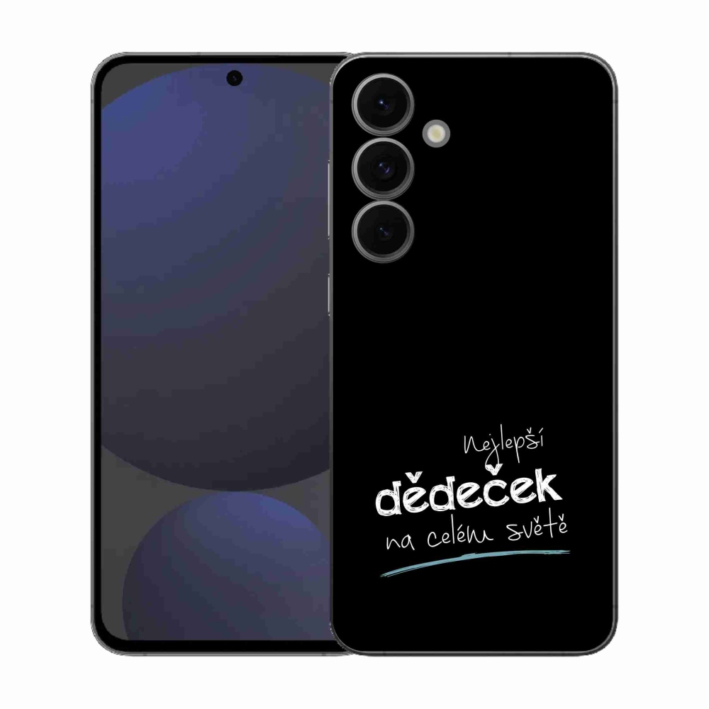 Gél borító mmCase Samsung Galaxy S25 FE - a legjobb nagypapa 3 fekete háttérrel