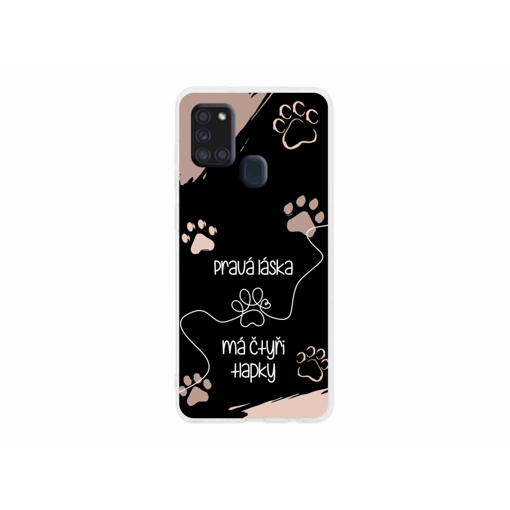 Gél borítás mmCase Samsung Galaxy A21s készülékhez - kutya motívum 1 fekete háttér