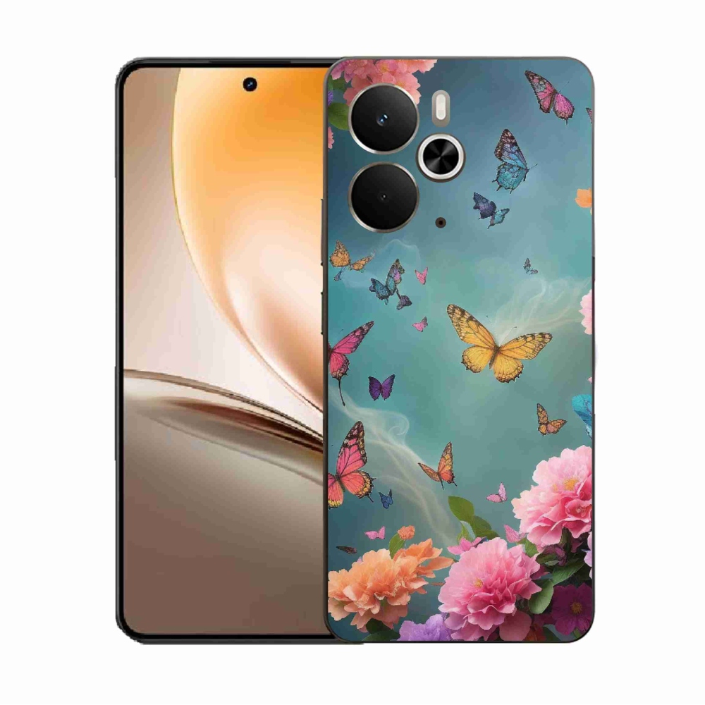 Gél borító mmCase a Realme 14 5G/14T 5G készülékhez - színes virágok és pillangók