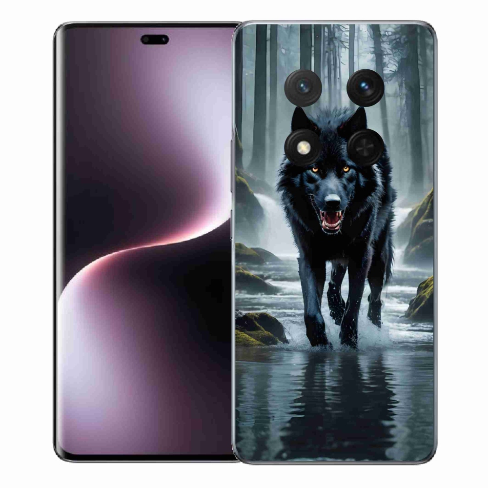 Zselés borítás mmCase a Honor Magic 7 Lite 5G számára - fekete farkas