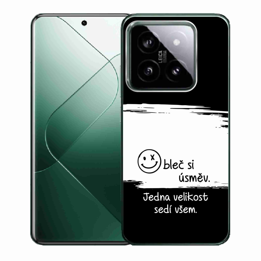 Gél borító mmCase a Xiaomi 14-hez - vicces szöveg 8 fehér és fekete háttérrel