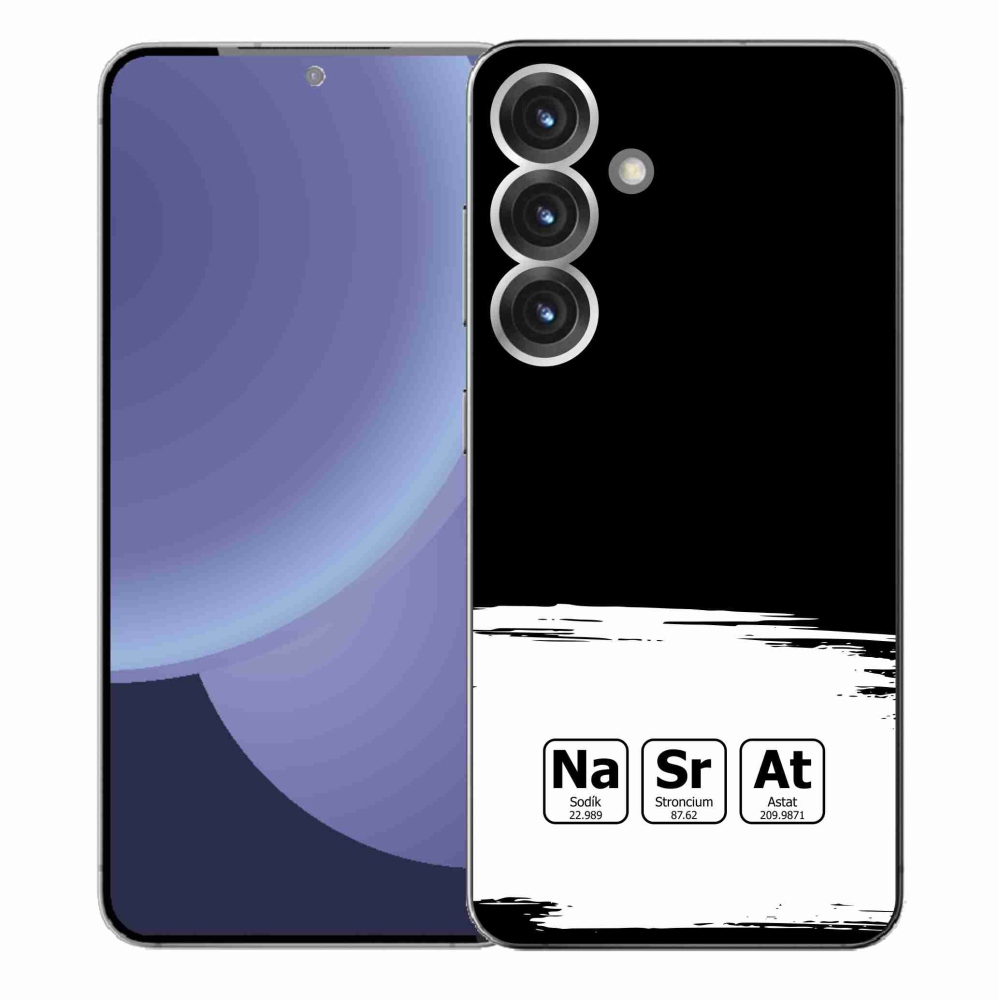 Gél borítás mmCase Samsung Galaxy S25+ - kémiai elemek fehér és fekete háttérrel