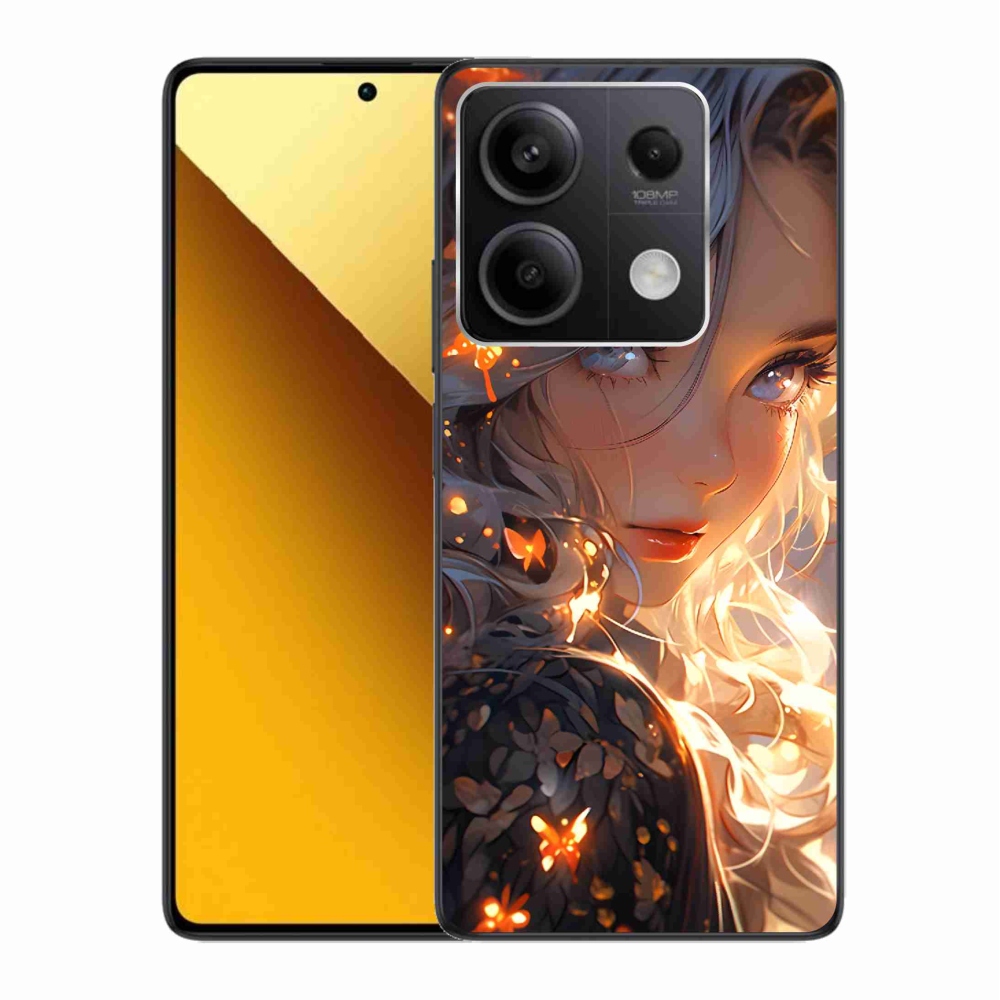 Gél borító mmCase a Xiaomi Redmi Note 13 5G-hez - lány és pillangók