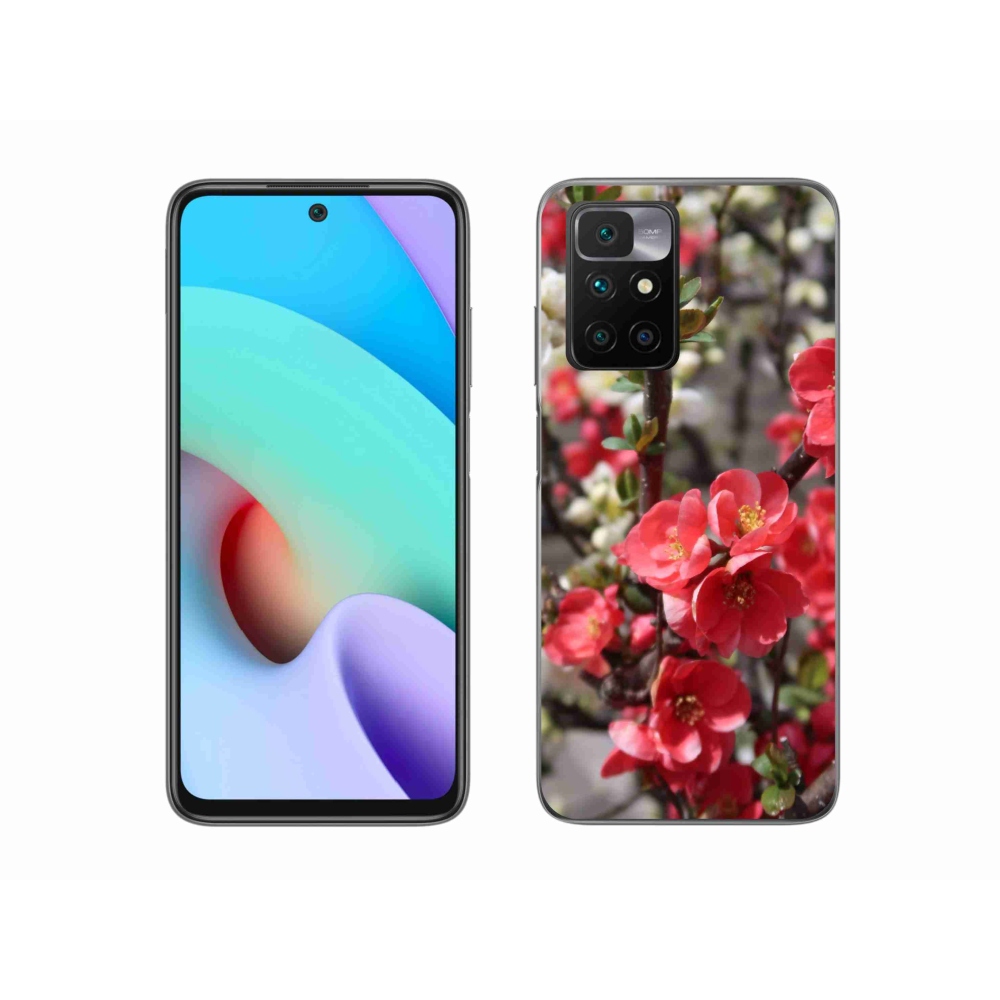 Gél védőhuzat mmCase a Xiaomi Redmi 10/Redmi 10 (2022) - piros virágokhoz