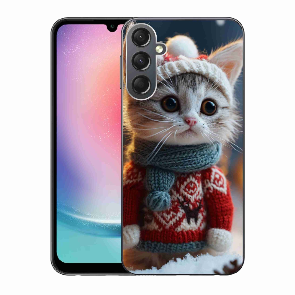 Gél borítás mmCase Samsung Galaxy A24 készülékhez - cica pulóverben