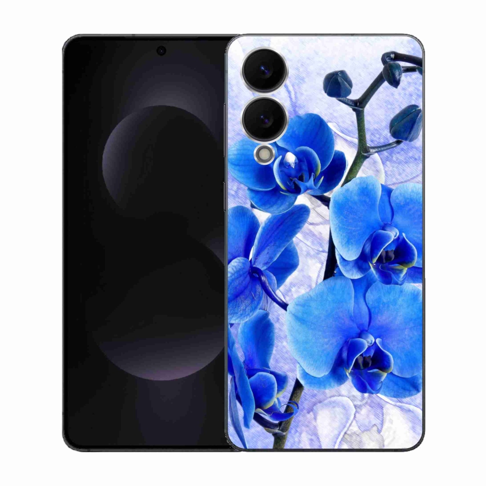 Gél védőhuzat mmCase Samsung Galaxy S25 Edge készülékhez - kék virágok