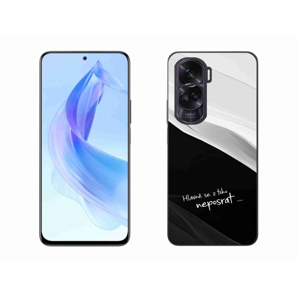 Gél borító mmCase a Honor 90 Lite készülékhez - vicces szöveg 13 fekete és fehér háttérrel