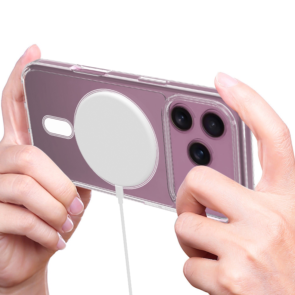 Akril zselés tok szilárd hátlappal és MagSafe készülékkel iPhone 17 Pro készülékhez - átlátszó