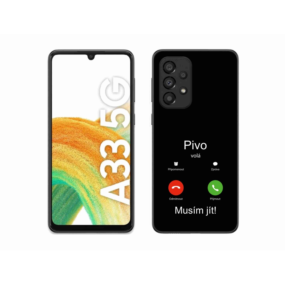 Gél borító mmCase Samsung Galaxy A33 5G - sör hívások fekete háttérrel