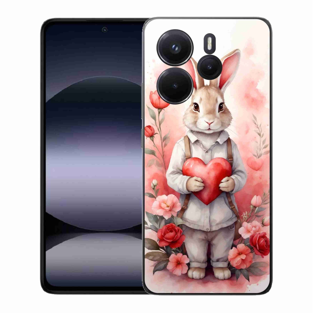 Gél borítás mmCase a Xiaomi Redmi Note 14-hez - nyúl szívvel