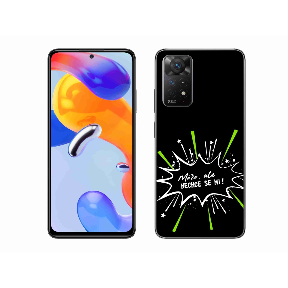 Gél borító mmCase a Xiaomi Redmi Note 11 Pro 4G/5G-hez - vicces szöveg 11 fekete háttérrel