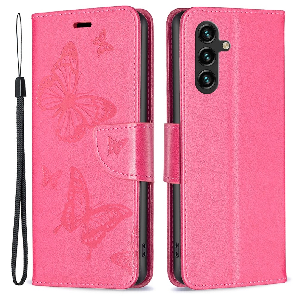 Pillangó könyv tok Samsung Galaxy A55 5G - rózsaszínű