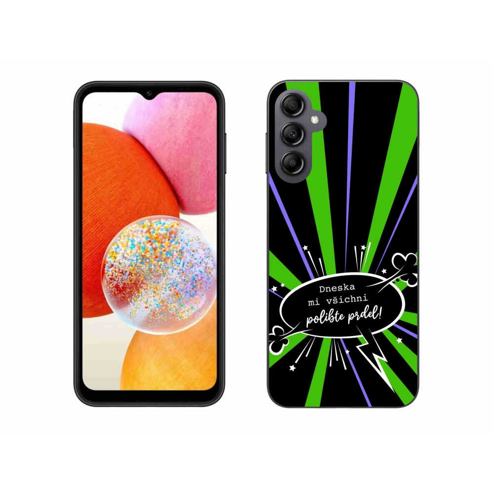 Gél borító mmCase Samsung Galaxy A14 4G/5G - vicces szöveg 15 fekete háttér