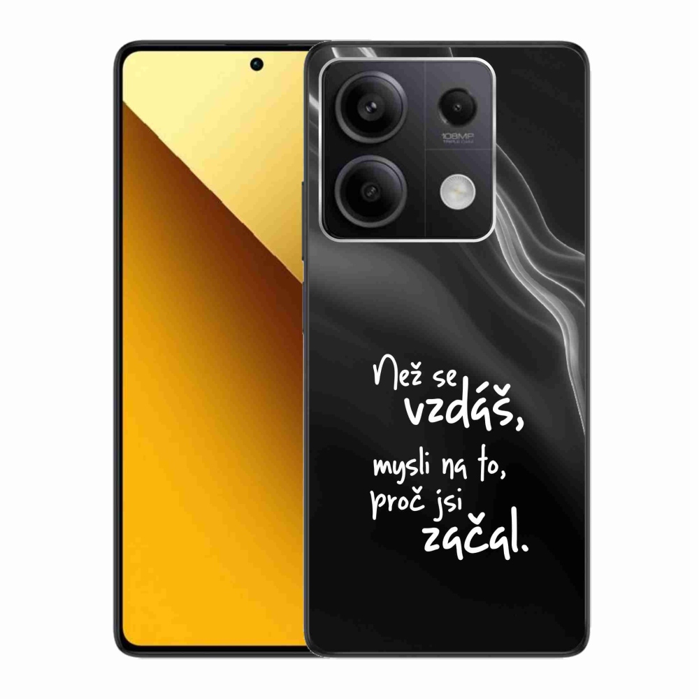 Gél borítás mmCase a Xiaomi Redmi Note 13 5G - idézet 2 fekete háttérrel