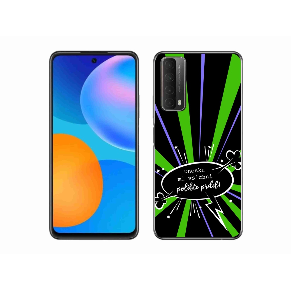 Gél borító mmCase a Huawei P Smart (2021) - vicces szöveg 15 fekete háttér