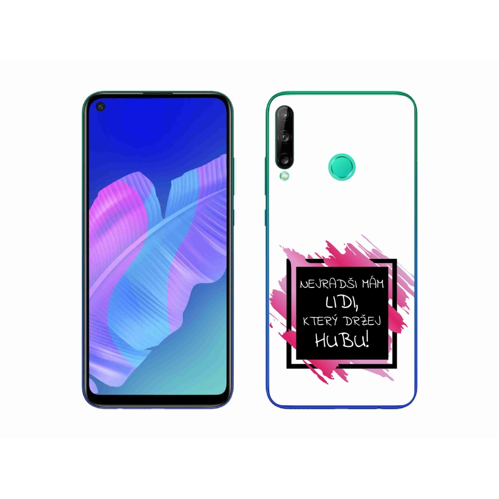 Gél borító mmCase a Huawei P40 Lite E készülékhez - vicces szöveg 7 fekete és fehér háttérrel