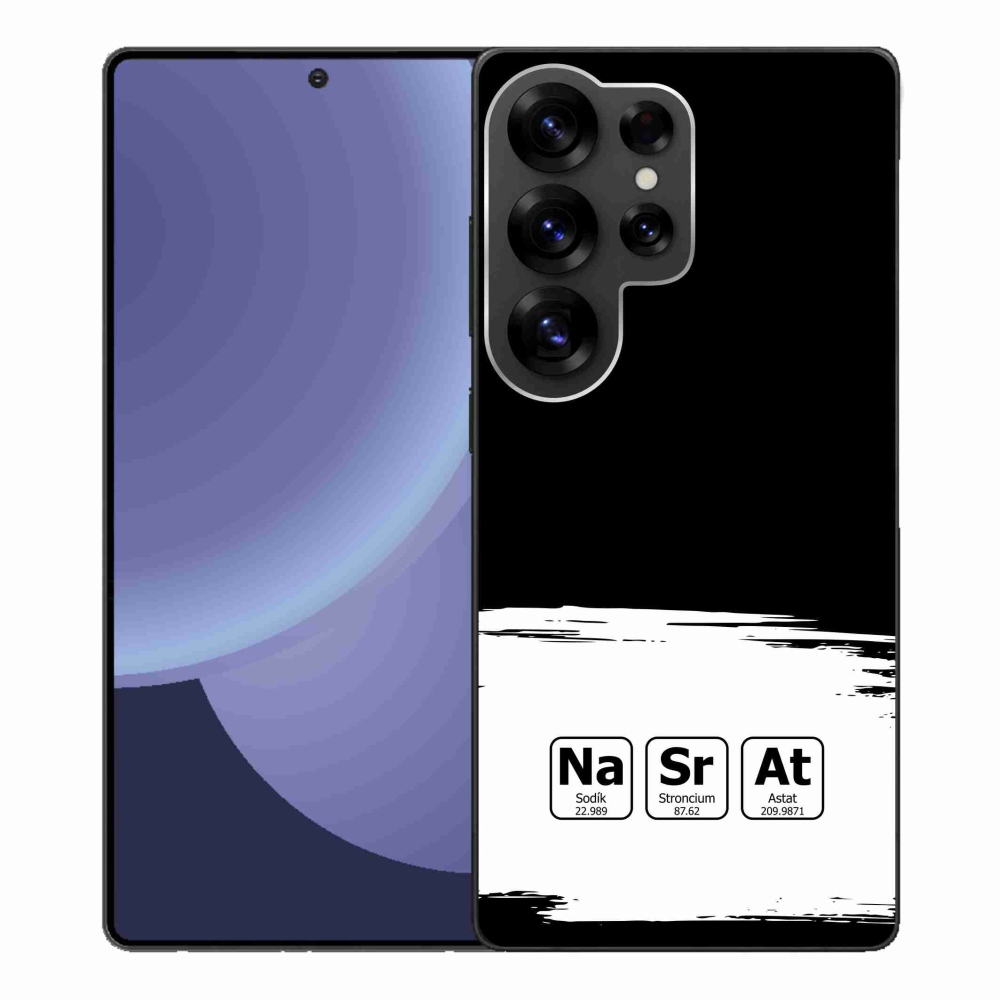 Gél borítás mmCase Samsung Galaxy S25 Ultra - kémiai elemek fehér és fekete háttérrel