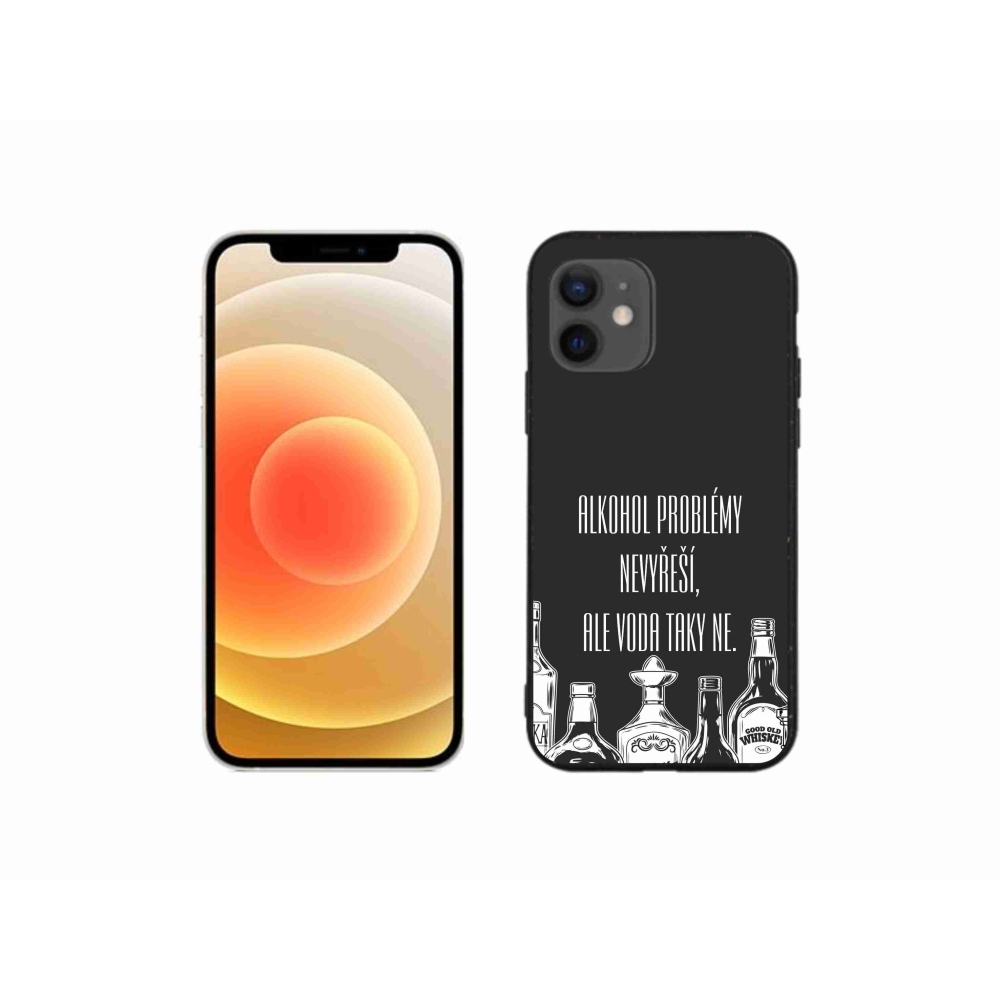 Gél borító mmCase iPhone 12 mini készülékhez - vicces szöveg fekete háttérrel