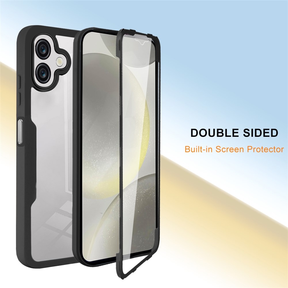 Akril zselés tok a Samsung Galaxy A07 4G képernyővédő keretével - fekete