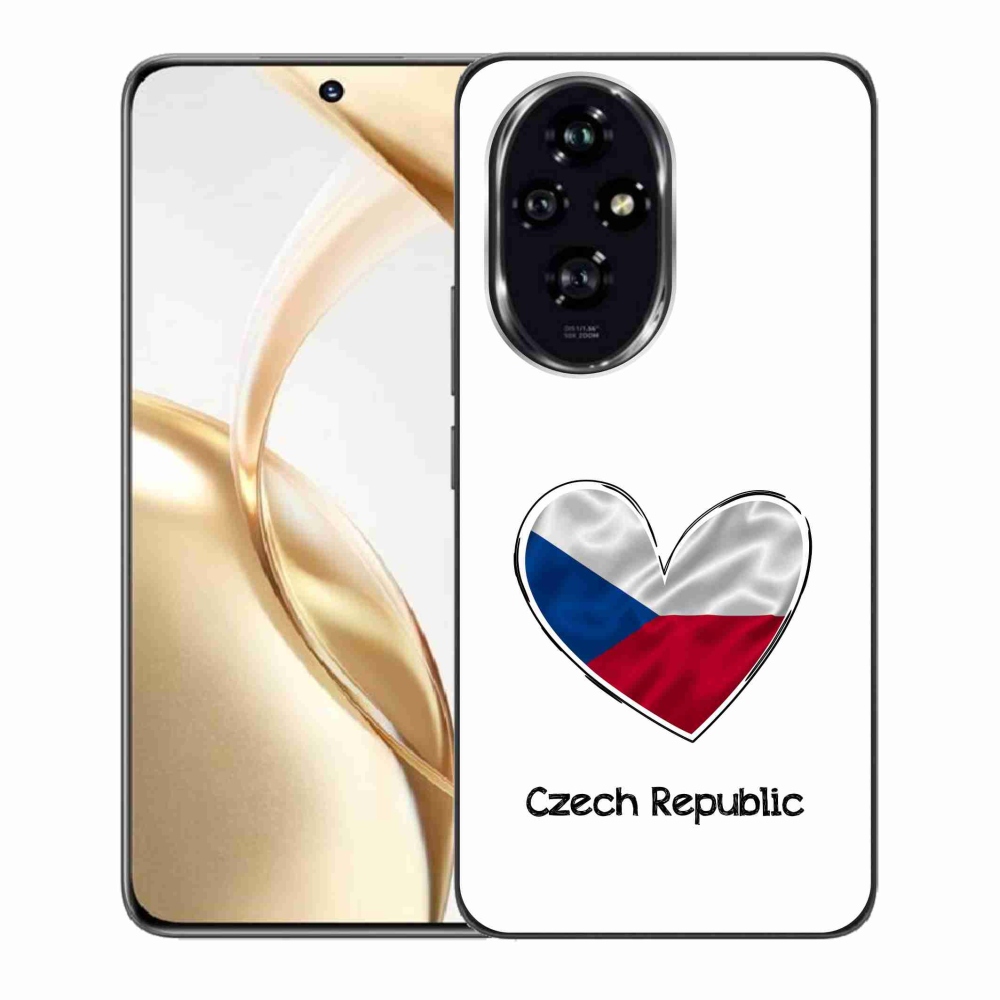 Zselés borító mmCase a Honor 200 5G készülékhez - szív zászló fehér háttérrel