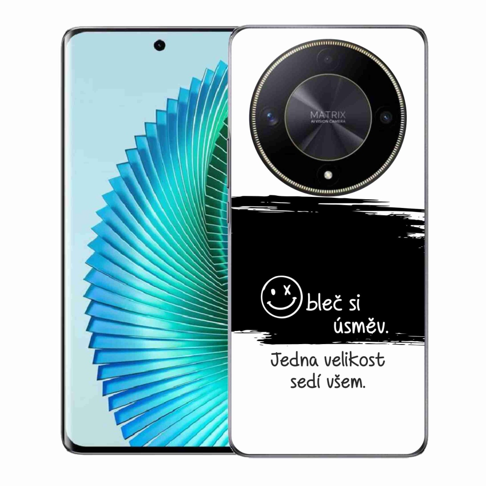 Gél borító mmCase a Honor Magic 6 Lite 5G számára - vicces szöveg 8 fekete és fehér háttérrel