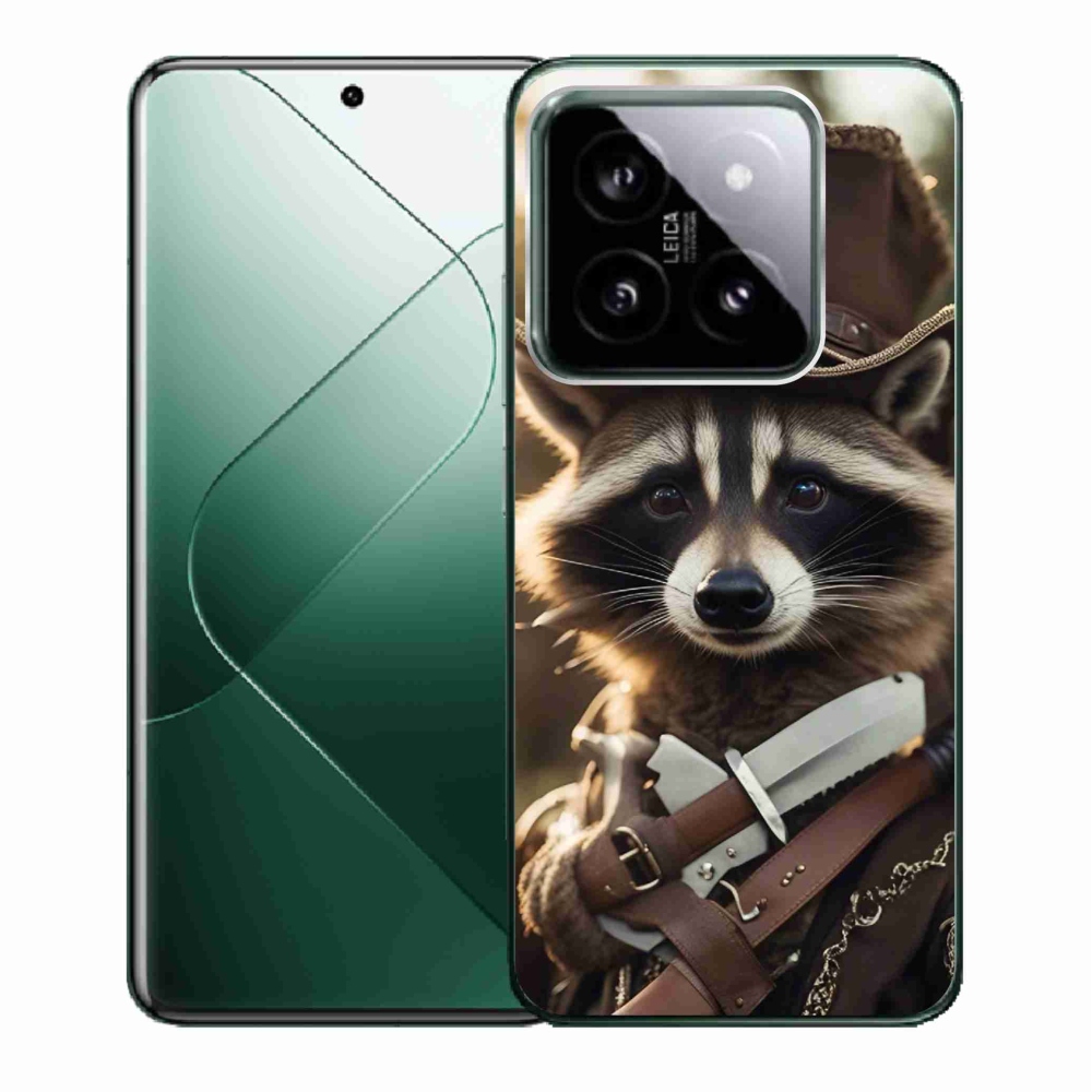 Gél borító mmCase a Xiaomi 14-hez - mosómedve egyenruhában