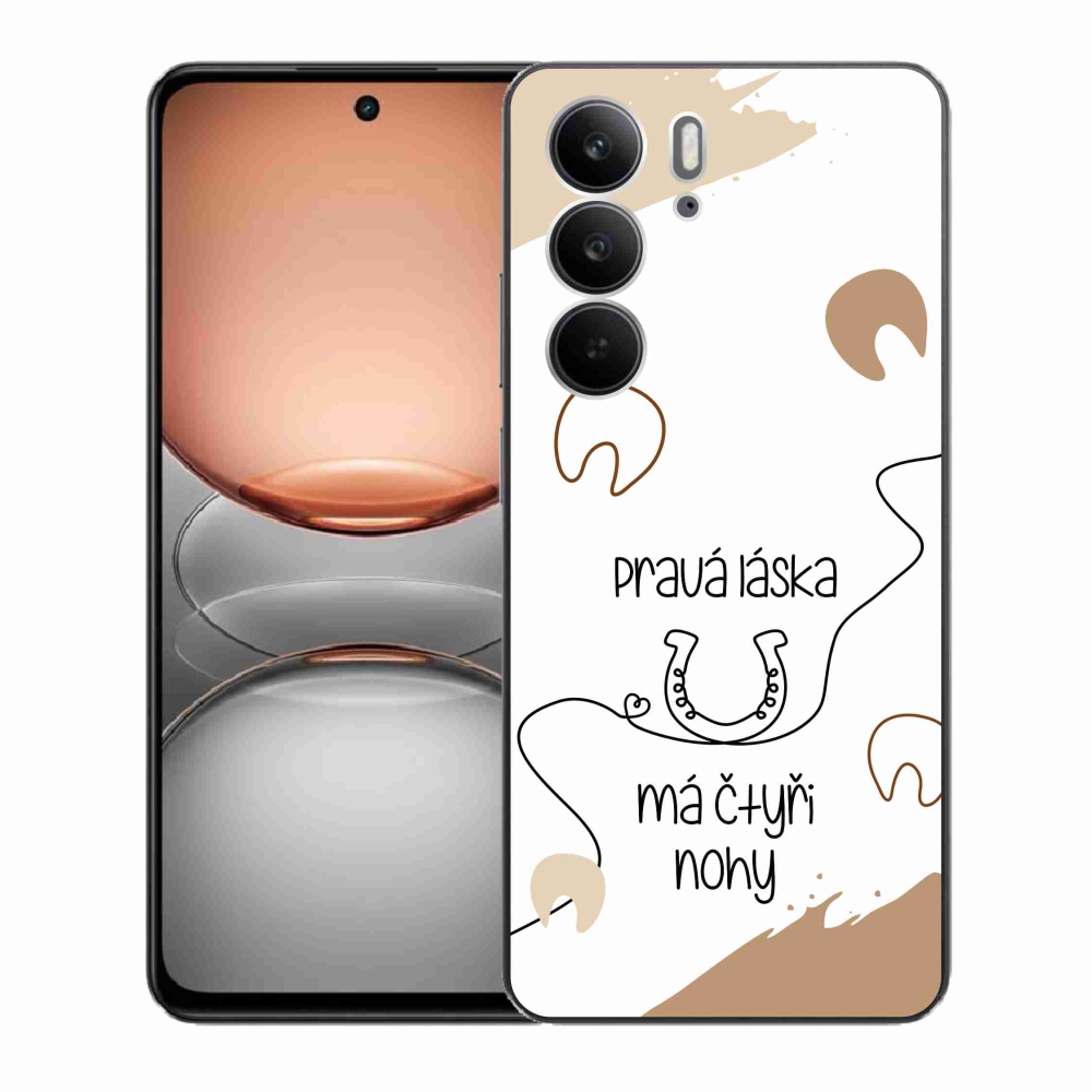 Gél borító mmCase a Realme C75 készülékhez - ló motívum fehér háttérrel