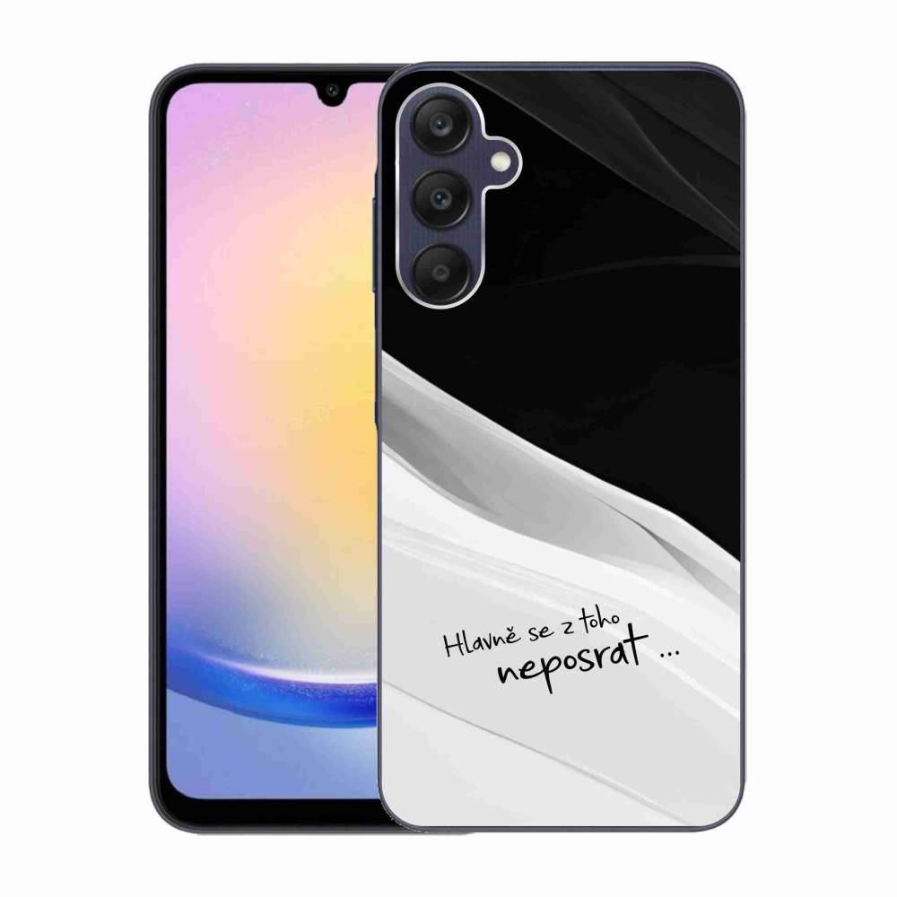 Gél borító mmCase Samsung Galaxy A25 5G - vicces szöveg 13 fehér és fekete háttérrel