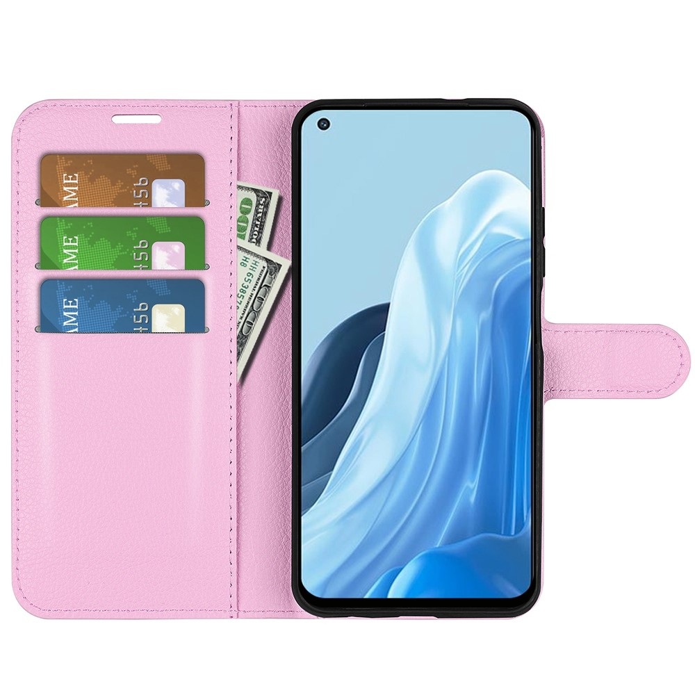 Litchi könyv tok Oppo Find X5 Lite-hoz - rózsaszín