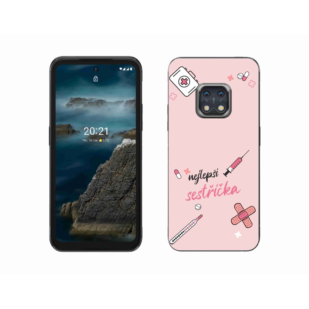 Gélborítás mmCase a Nokia XR20-on - a legjobb kishúg rózsaszín háttérrel