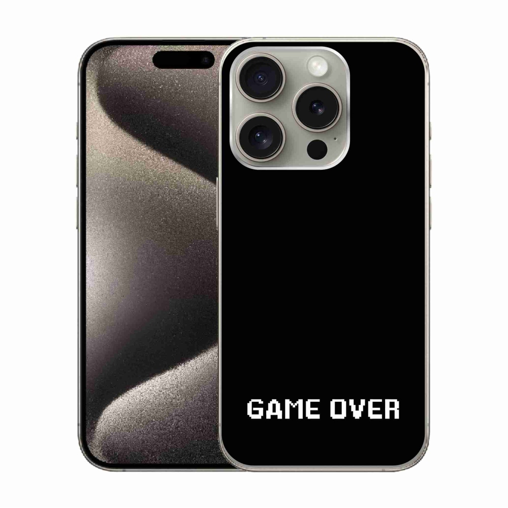 Zselés borítás mmCase iPhone 15 Pro készülékhez - játék fekete háttéren