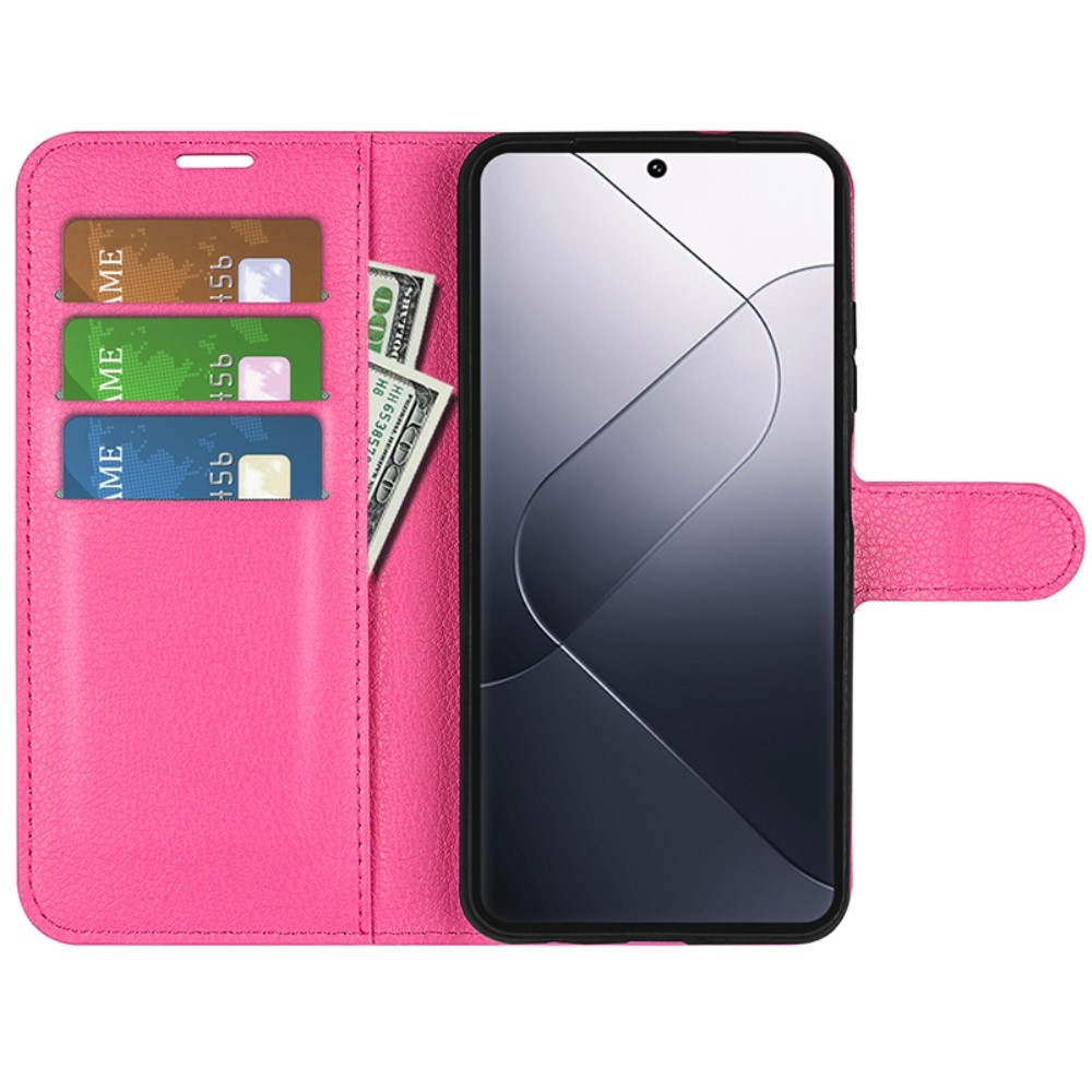 Litchi könyv tok a Xiaomi 14 Pro-hoz - rózsaszínű