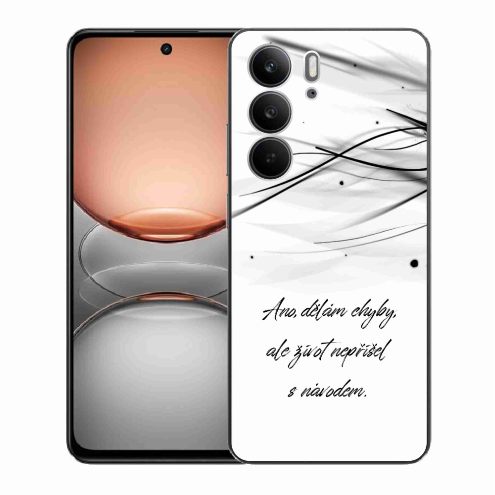 Gél borítás mmCase a Realme C75 készülékre - idézet fehér háttérrel