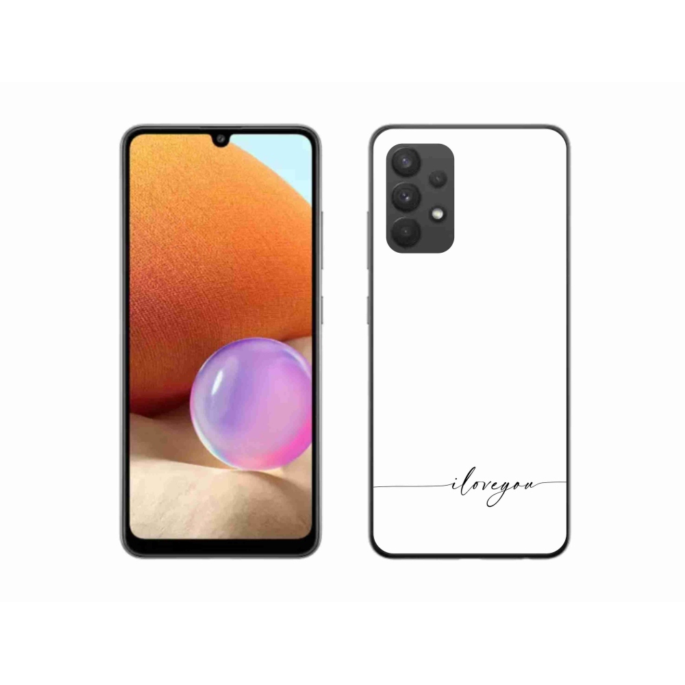 Gél borítás mmCase Samsung Galaxy A32 4G - I love you fehér háttérrel