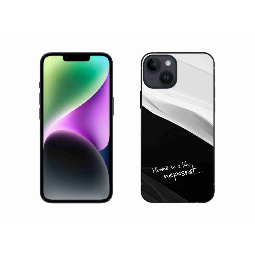 Gél borító mmCase iPhone 14 készülékhez - vicces szöveg 13 fekete-fehér háttérrel