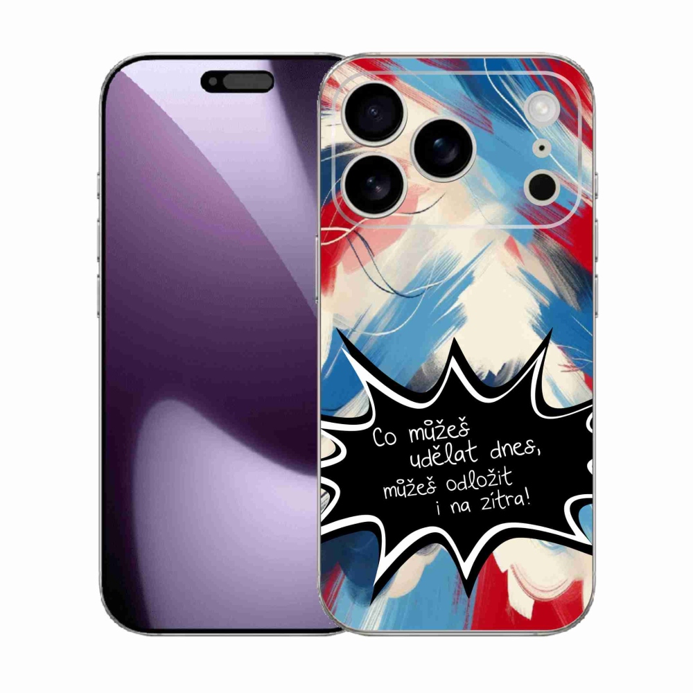 Gél borítás mmCase iPhone 17 Pro készülékhez - vicces szöveg 9 fekete háttér