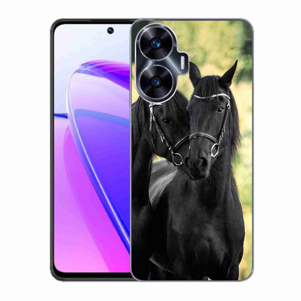 Gél borítás mmCase a Realme C55 készülékhez - két fekete ló