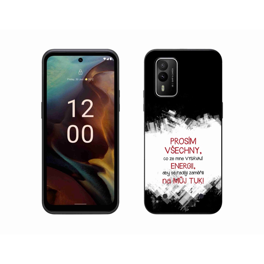 Zselés borító mmCase a Nokia XR21 készülékhez - vicces szöveg 1 piros