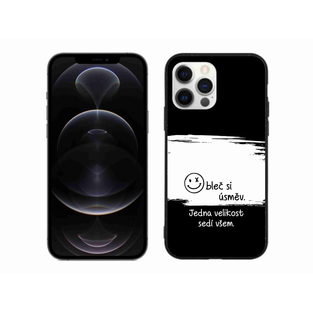 Gél borítás mmCase iPhone 12 Pro Max készülékhez - vicces szöveg 8 fekete-fehér háttérrel