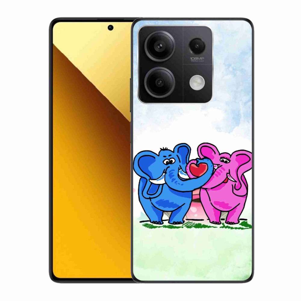 Gél borító mmCase a Xiaomi Redmi Note 13 5G-hez - szerelmes elefántok