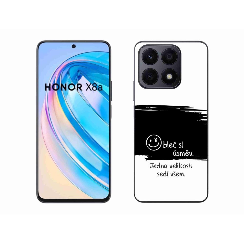 Gél borító mmCase a Honor X8a készülékhez - vicces szöveg 8 fekete-fehér háttérrel